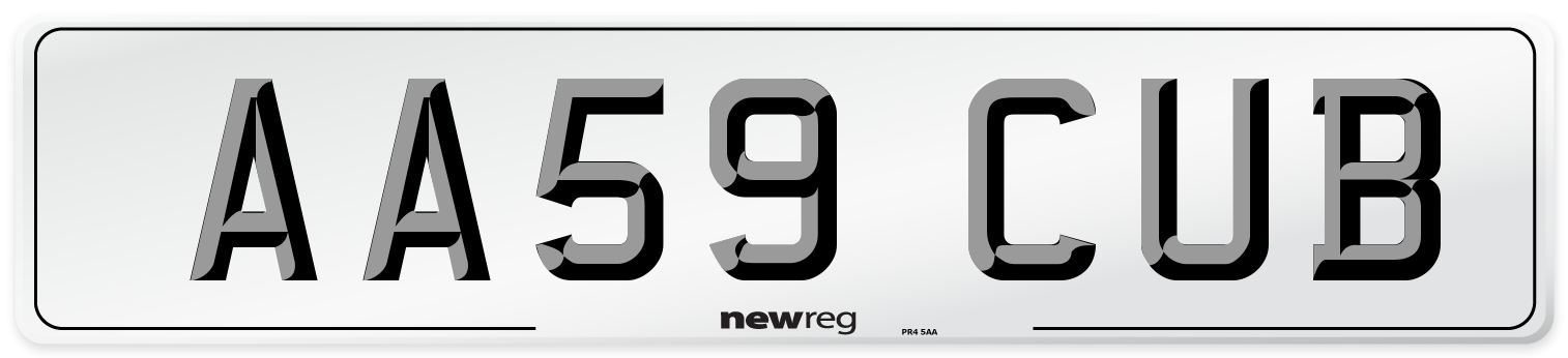AA59 CUB Number Plate from New Reg